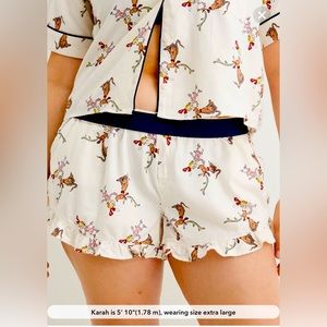 Aerie NWT Cindy Lou Flannel Ruffle Boxer